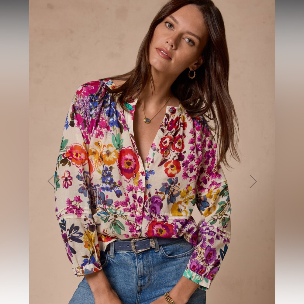 NWT JOHNNY WAS RAGLAN PINTUCK BLOUSE